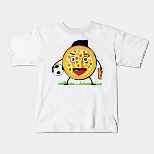 Pizza Football / Soccer Player - Funny Character Illustration Kids T-Shirt